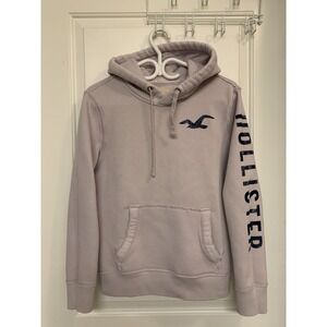 Hollister Hoodie Women's XS/S Spell Out Pastel Lilac Y2K Athleisure